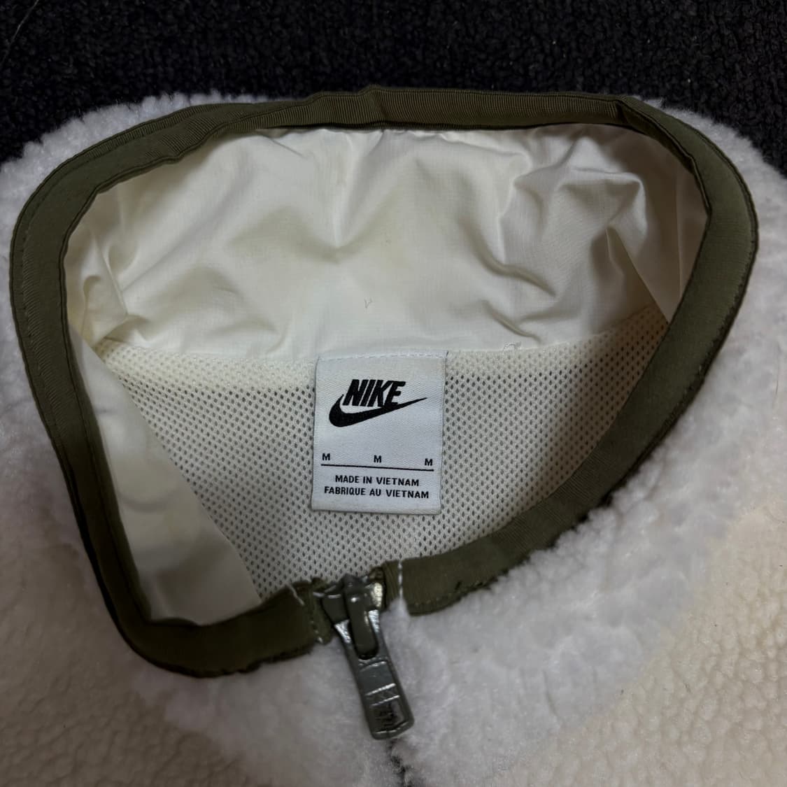 나이키 말차카키 화이트 뽀글이 후리스 아노락 맨투맨 M 상품이미지5