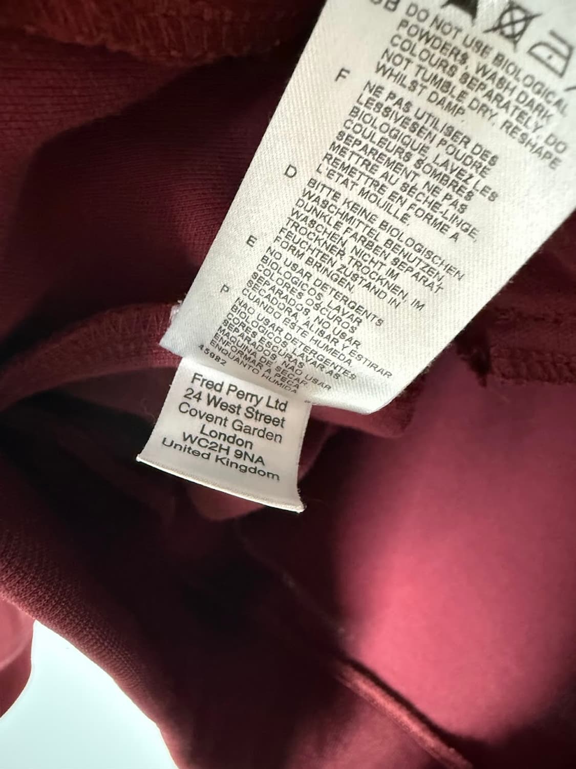 프레드페리 트랙탑 버건디 상품이미지5