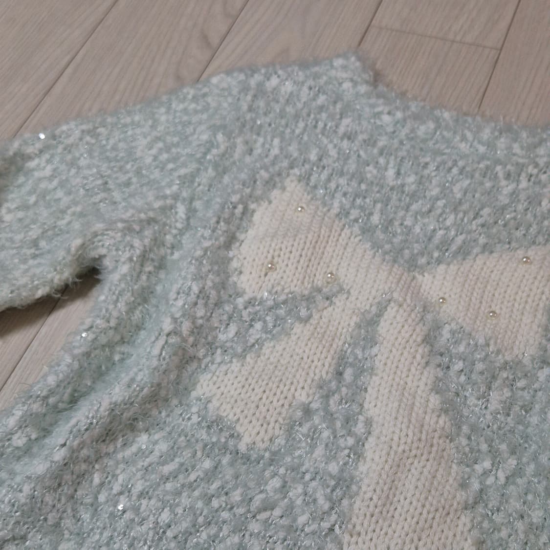 스카이블루 리본 니트 상품이미지4