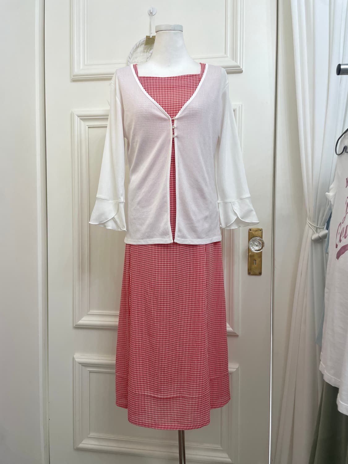white 3button summer cardigan(size-L) 상품이미지2