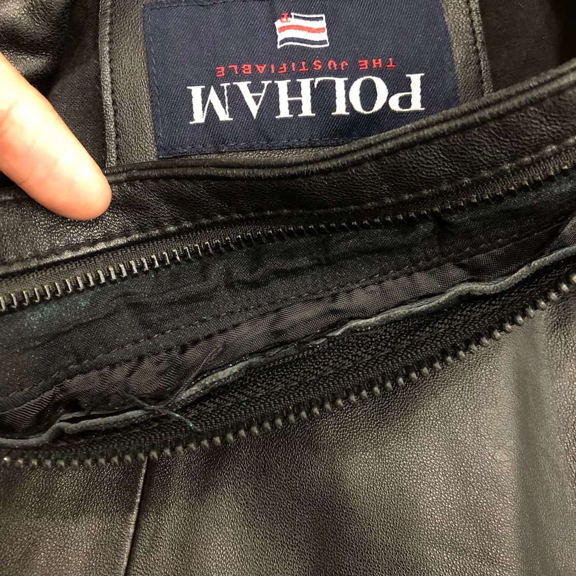 폴햄 양가죽 레더 쿼드포켓 가죽 바이커 자켓 상품이미지5