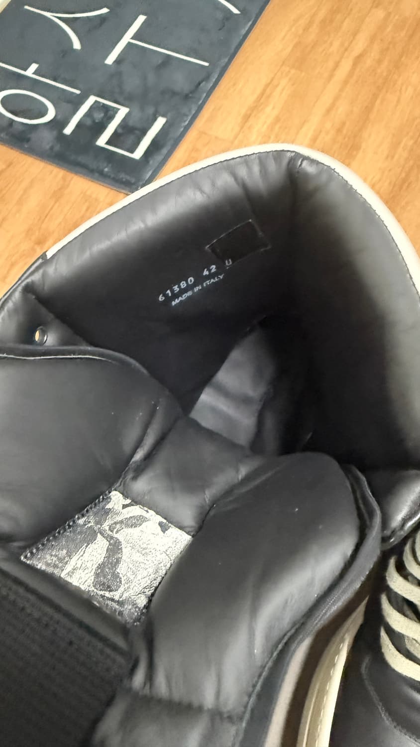 [42, 1회착] 릭오웬스 메가지오바스켓 런웨이 젠테발 밑창보강 블랙펄 상품이미지5