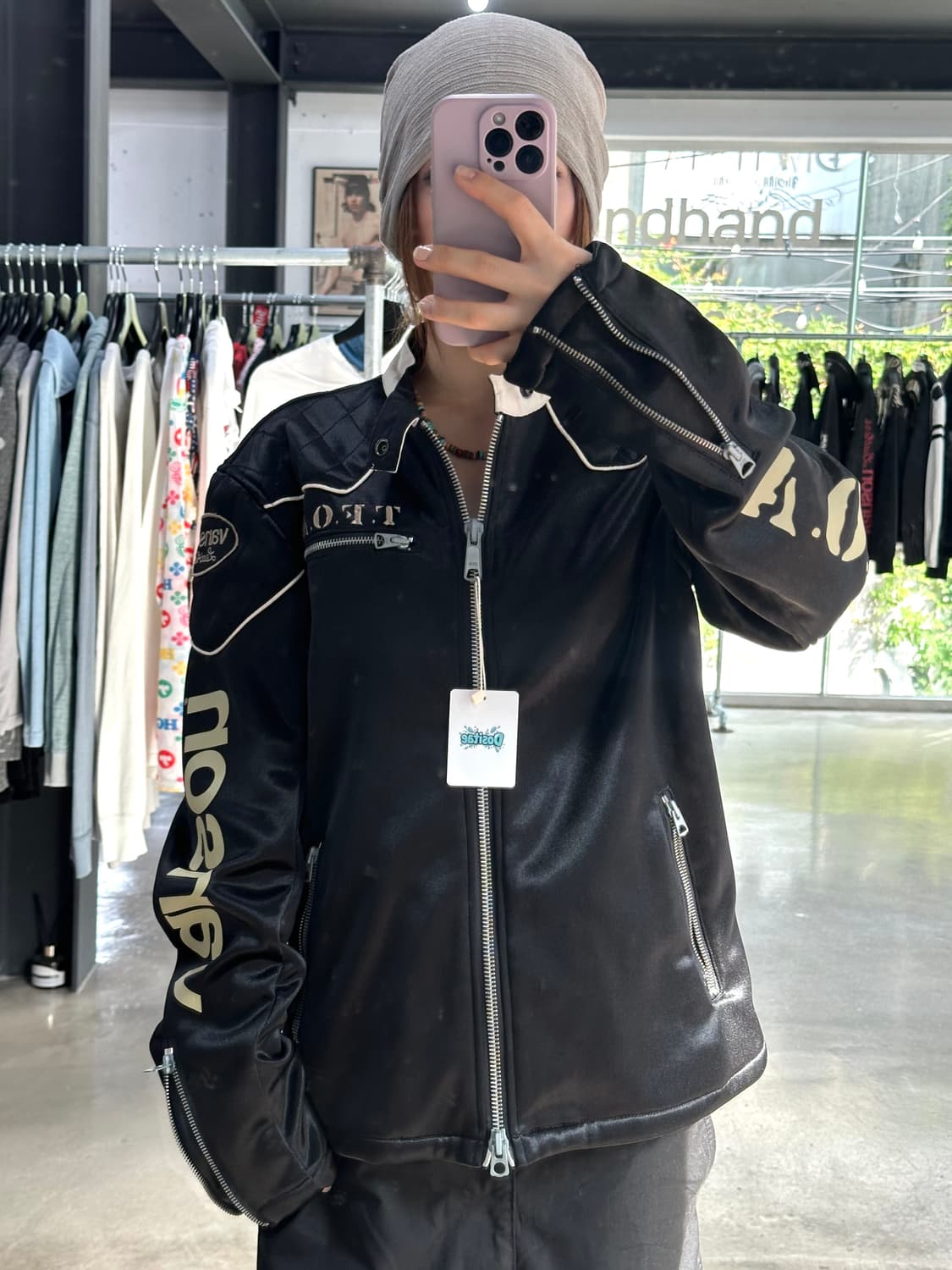  벤슨 x T.F.O.A 스컬자수빅로고 넥버클 투웨이 레이싱자켓 상품이미지4