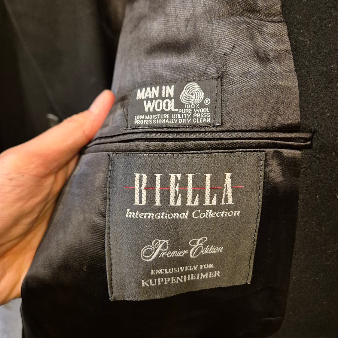 XL(착샷잇음) USA 블랙 울 더블롱코트  상품이미지5