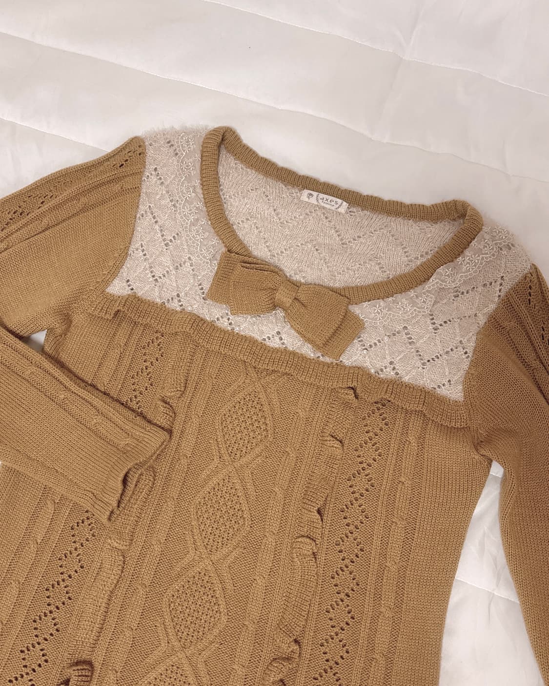 엑시즈팜 라떼갸루 리즈리사 대장 브라운 니트 입질연 히메갸루 일본빈티지 상품이미지4