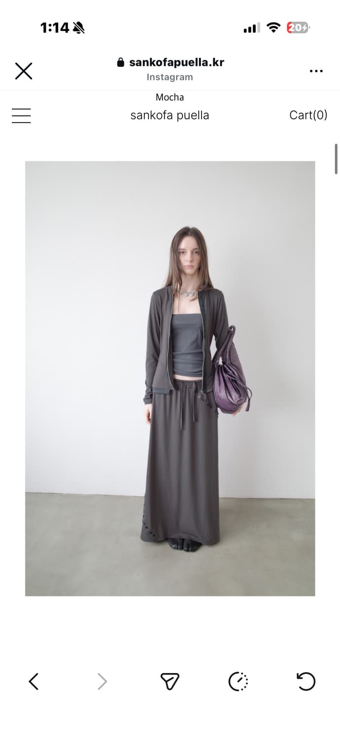 산코파퓨엘라 paired button skirt 모카 상품이미지1