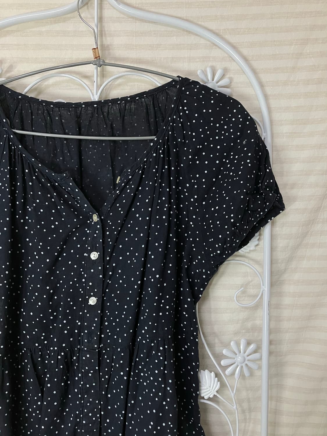 빈티지 네이비 땡땡이 레이스 원피스 y2k 스트릿 갸루 펑키 일본빈티지 상품이미지3