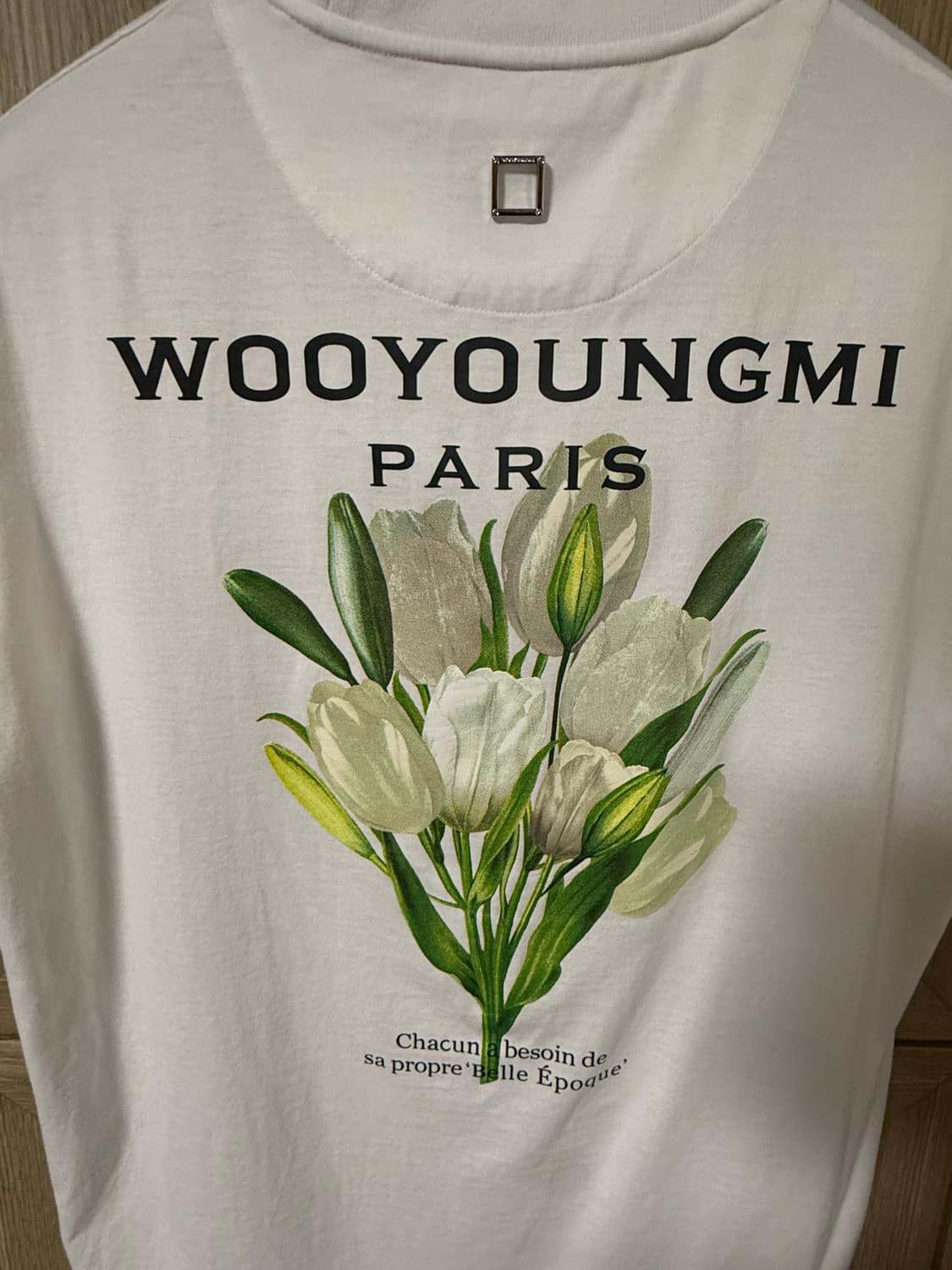 우영미 백로고 플라워 반팔 화이트 상품이미지3