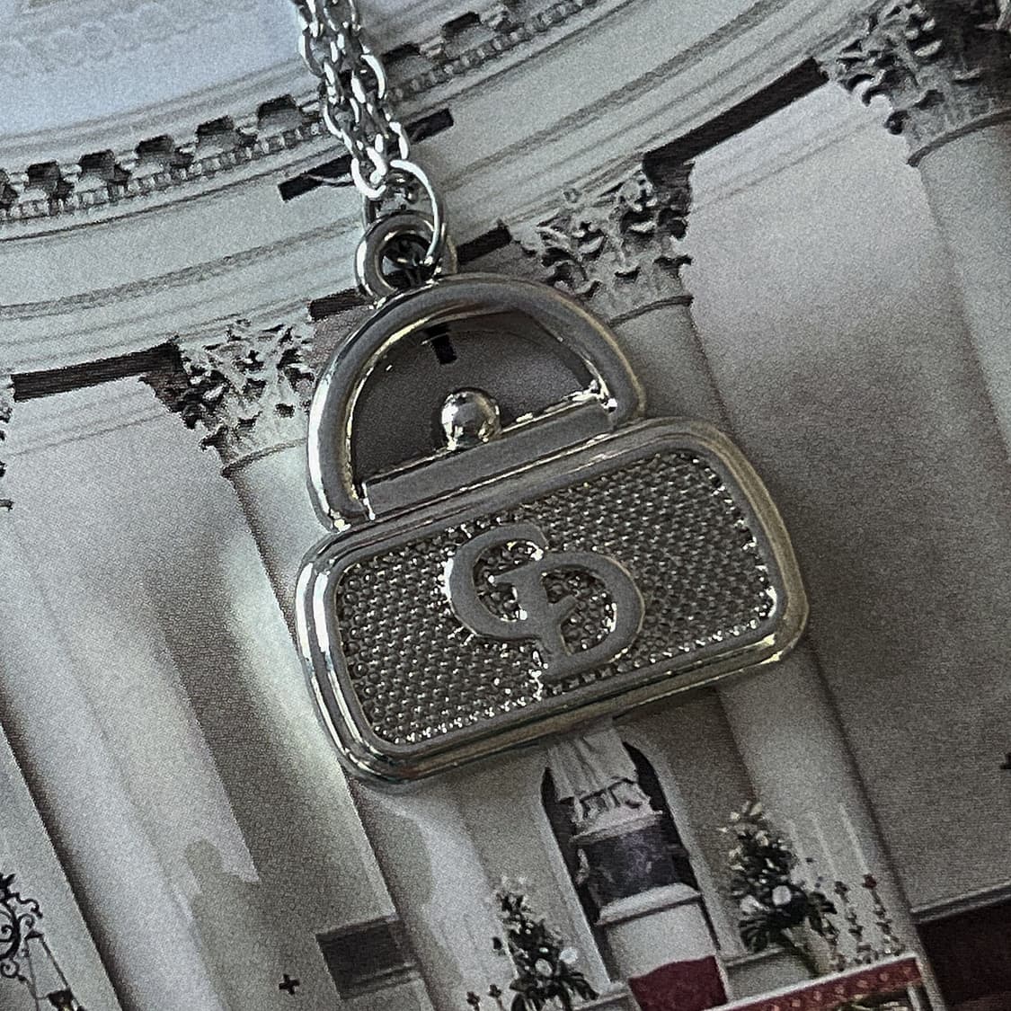 디올 실버 클래식 미니백 목걸이 상품이미지3