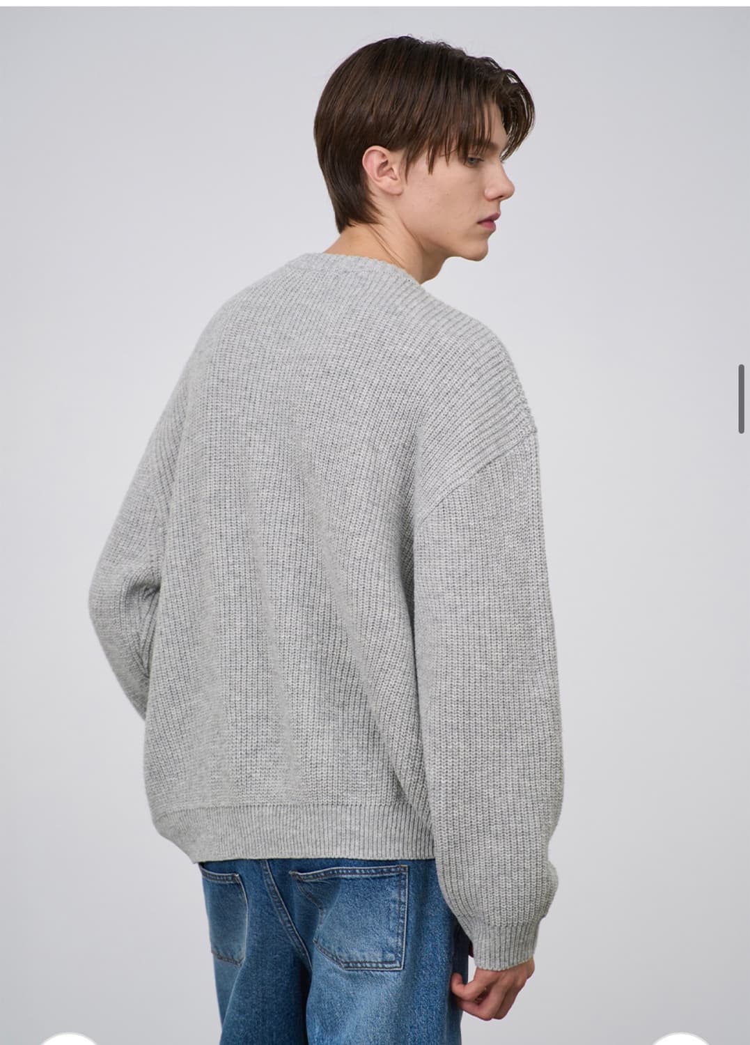 (새상품)(L) 드로우핏 하찌 벌키 라운드 니트 [L.GREY] 판매 상품이미지5