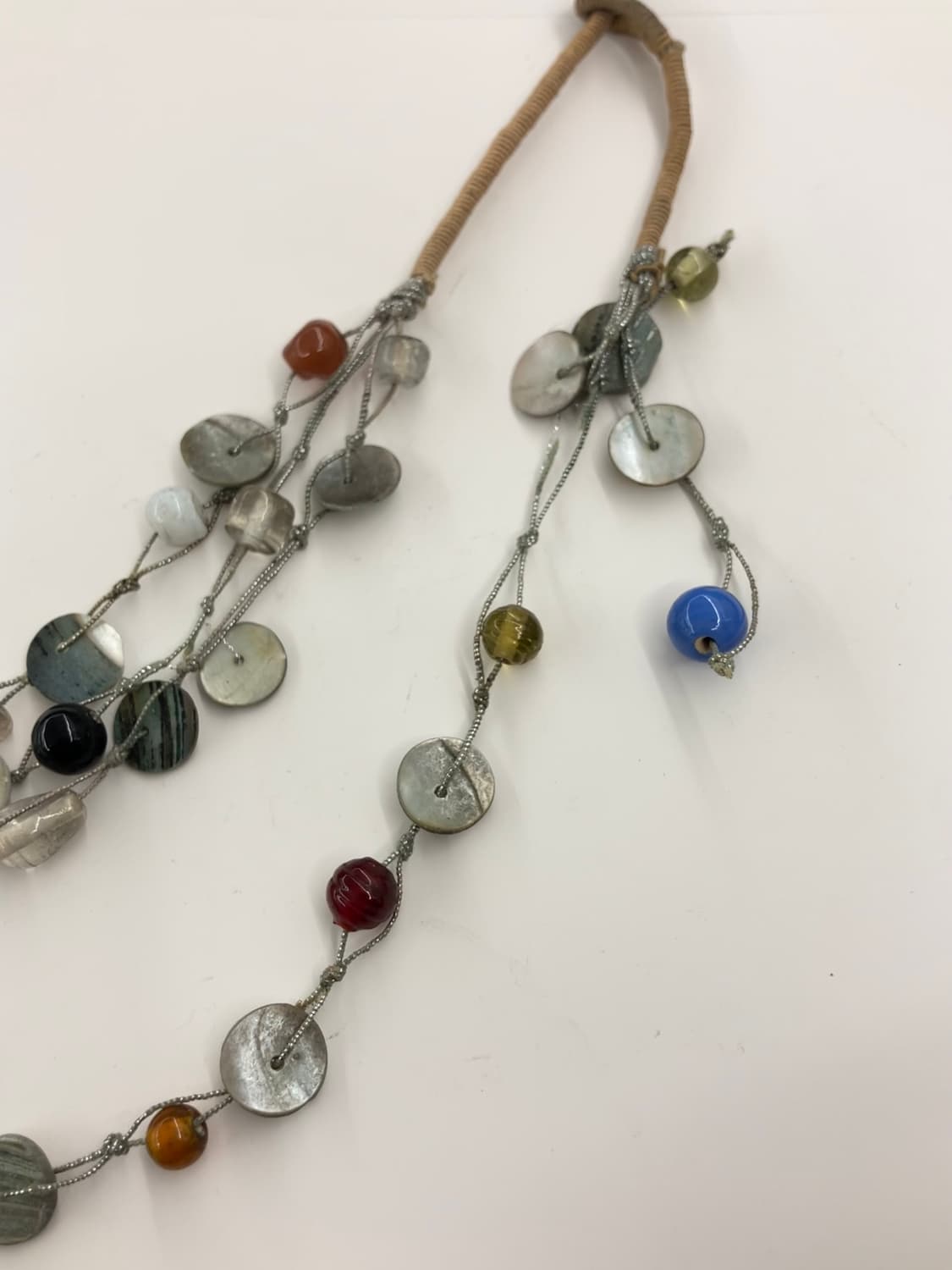 비즈 레이어드 참 & 목걸이  상품이미지3