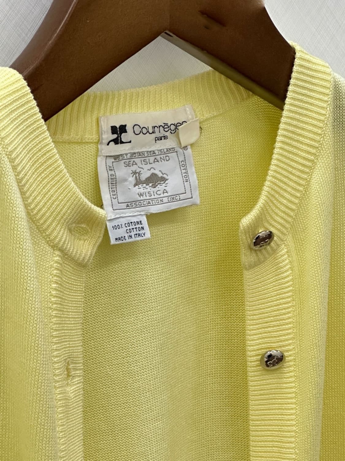 courreges / 꾸레쥬 옐로우 코튼 슬리브리스 + 가디건 세트  상품이미지7