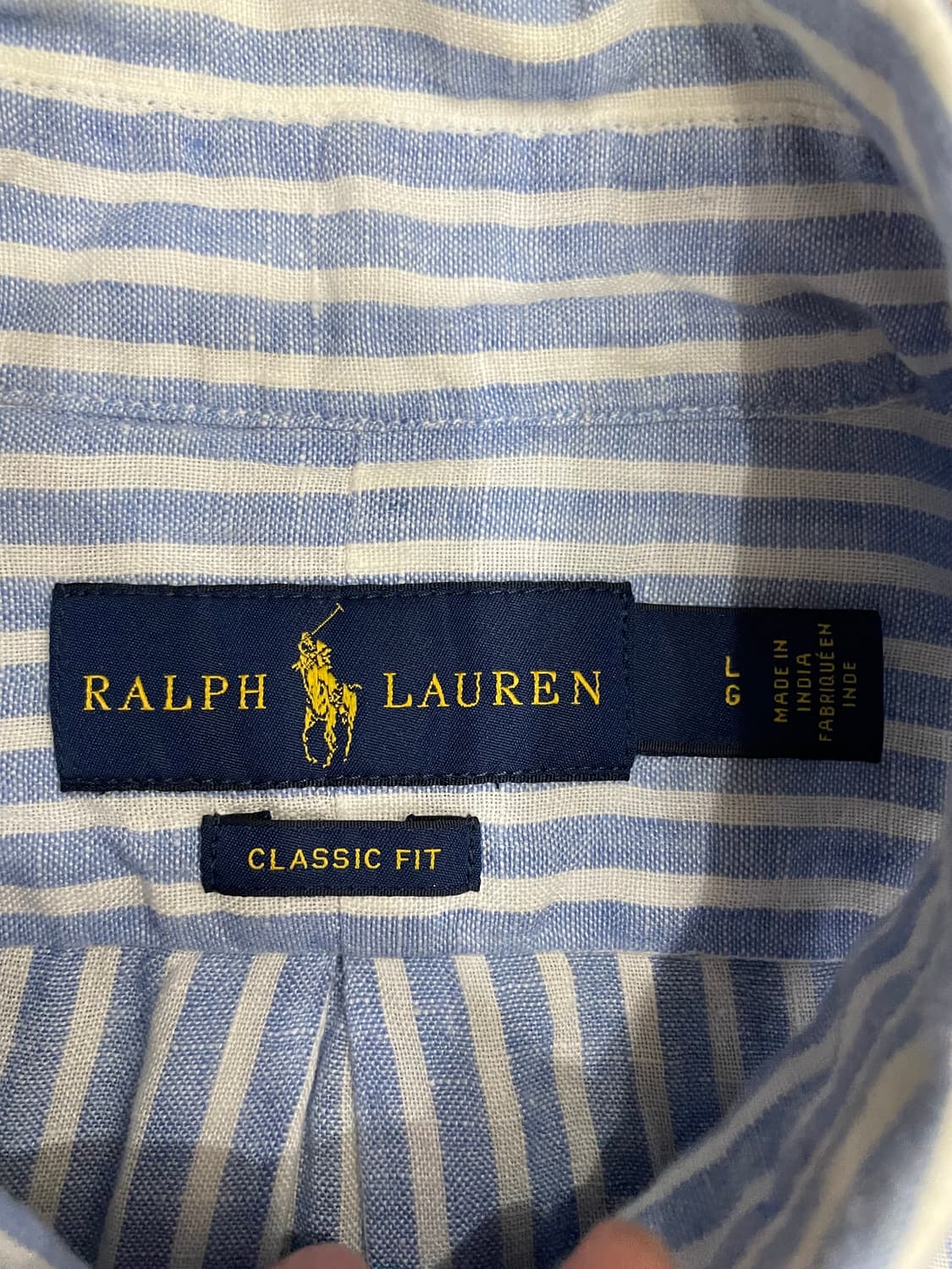 폴로 클래식핏 린넨 스트라이프 셔츠 상품이미지7