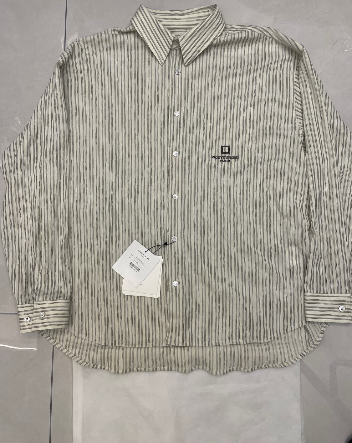 우영미 25SS 스트라이프 셔츠 아이보리 상품이미지3