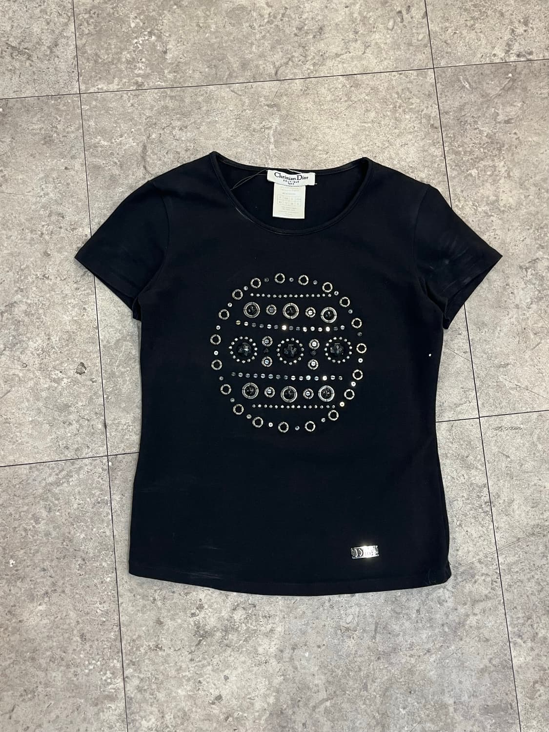 디올 스톤 반팔티 블랙 #csz3234 상품이미지4