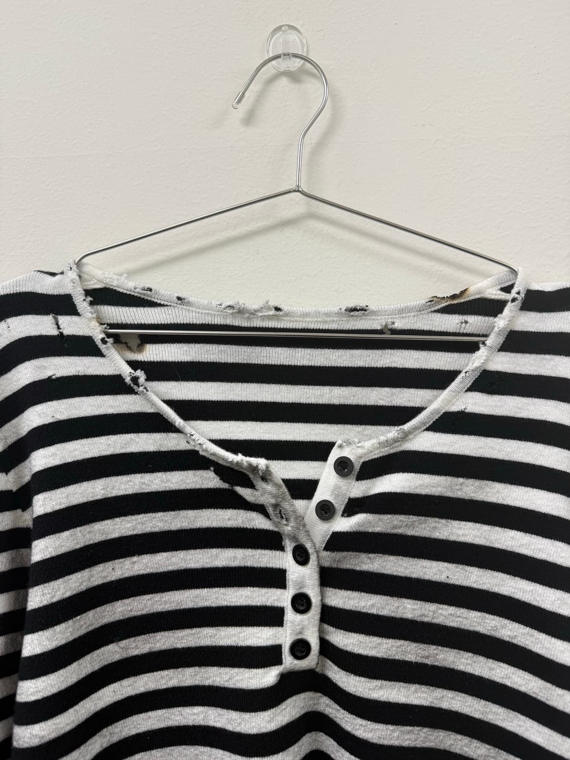 빈티지 아메리카 죄수복무드 디스트헤스드  데미지 니트 상품이미지5