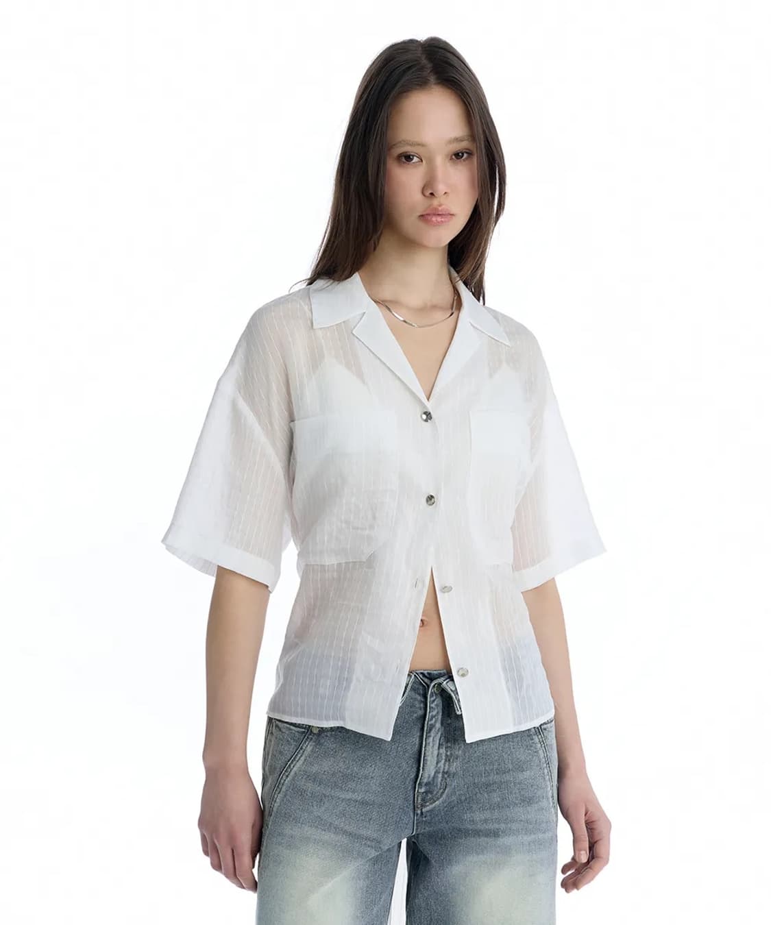 트리밍버드 Tie Waist Shirt [ White ] 상품이미지3