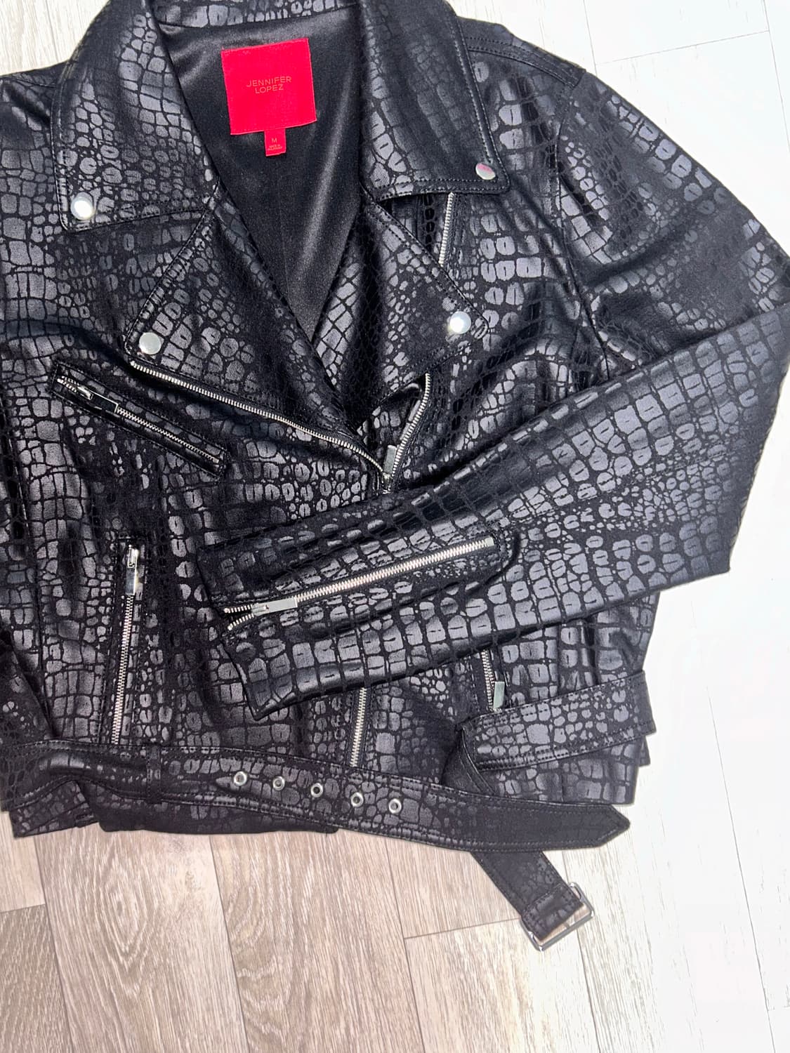 뱀피 라이더자켓 아우터 상품이미지3