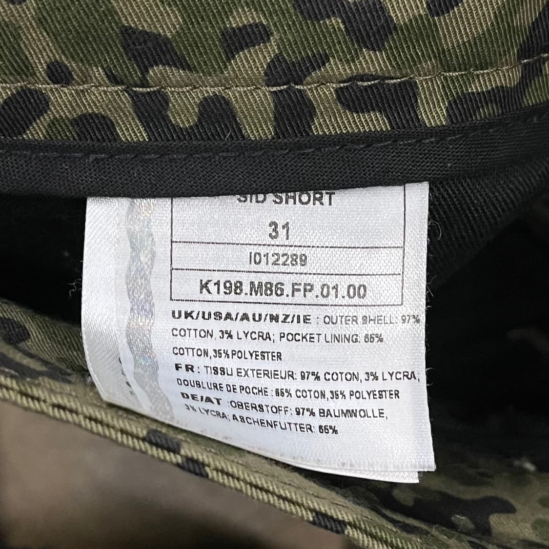 [정품/31] 칼하트 밀리터리 카모 패턴 반바지 b15 상품이미지5