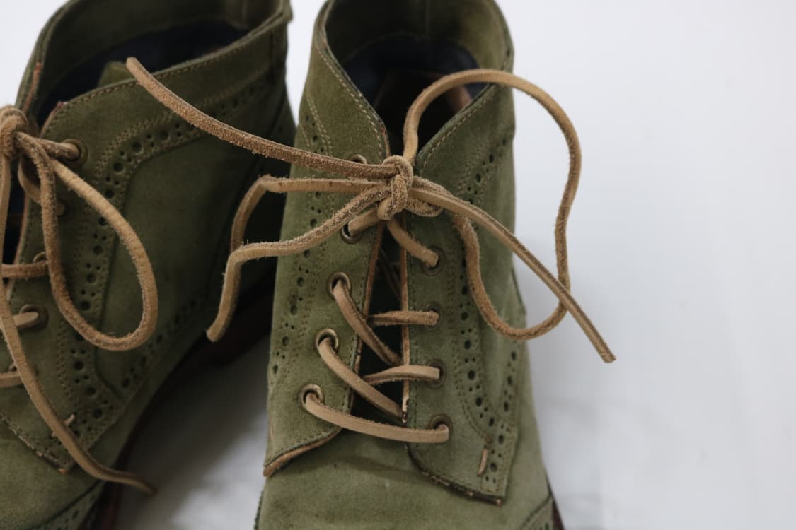 알프레도 바니스터 빈티지 그린 스웨이드 윙팁 부츠 (42) 상품이미지4