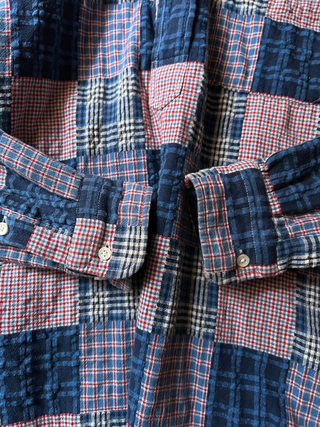 [M]Sugar Cane 슈가케인 빈티지 패치워크 풀오버 체크 셔츠 상품이미지4