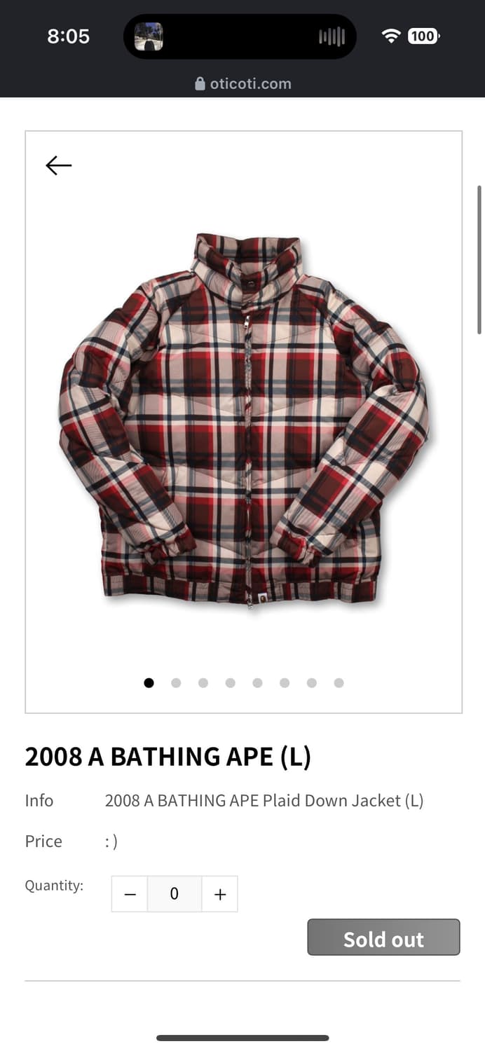 2008 Bape 패딩 M사이즈 상품이미지1