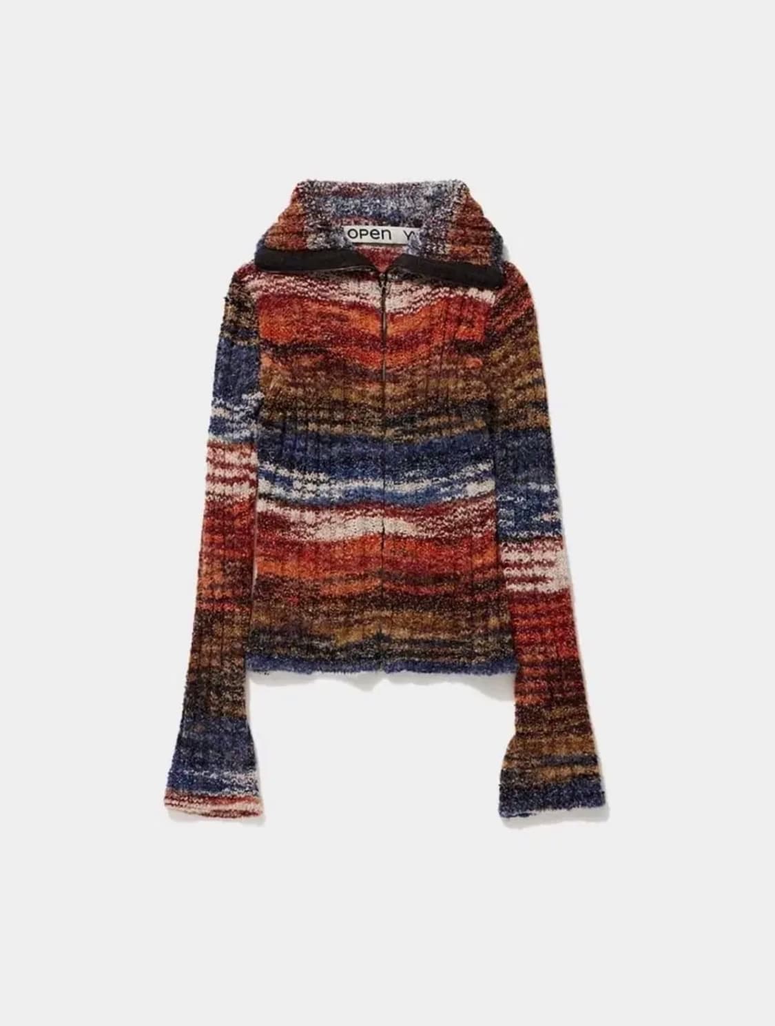 오픈와이와이 멀티컬러 니트집업 상품이미지2