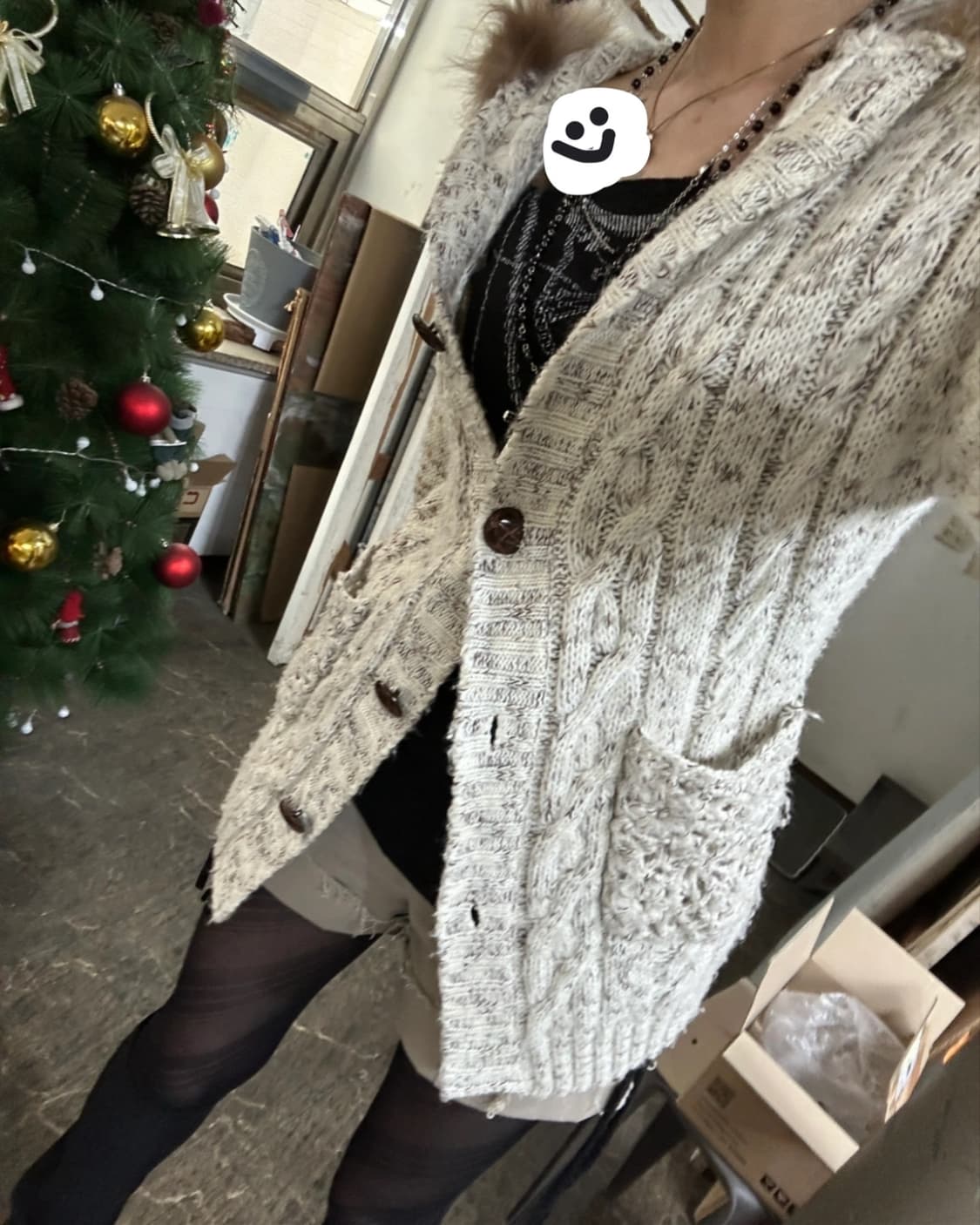 털 가디건 + 오프숄더+반바지 세트로 팔아요 상품이미지1