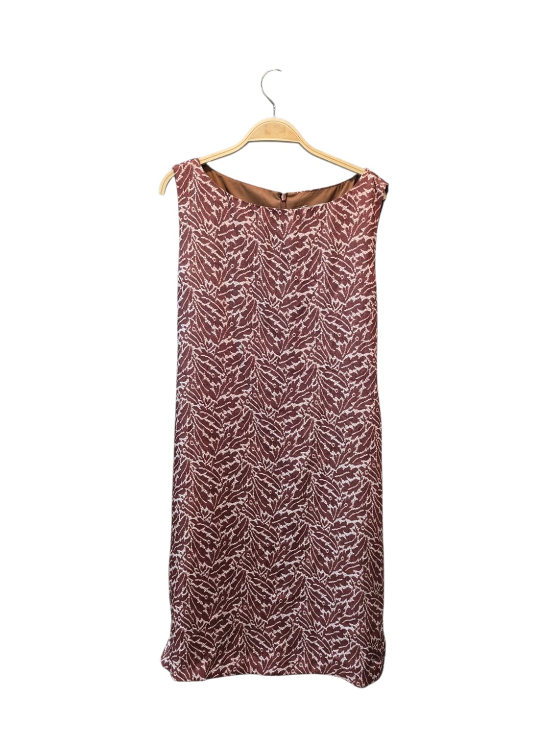 theory luxe 패턴 브라운 민소매 원피스 상품이미지1