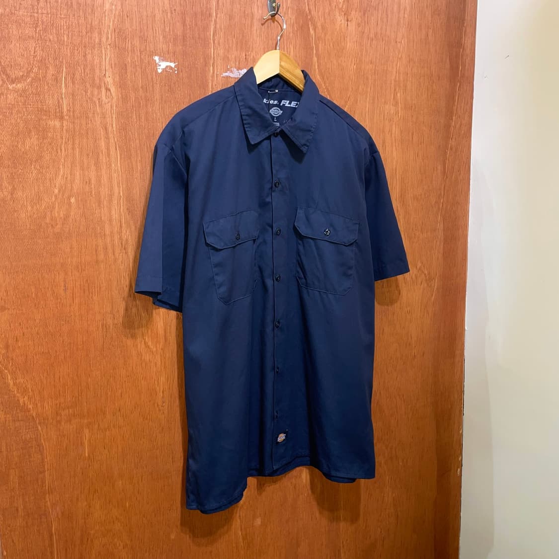 (L) Dickies 디키즈 반팔 워크 셔츠 네이비 상품이미지3