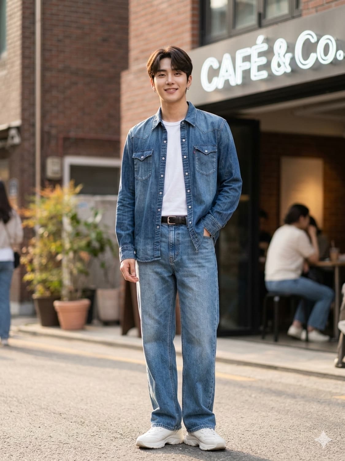 리바이스 웨스턴 스냅 데님 셔츠 청남방 상품이미지1