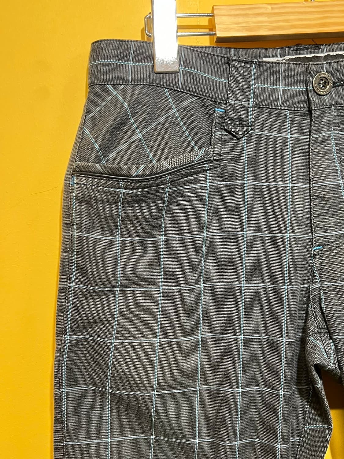 [30] 오클리 Oakley 아카이브 체크 팬츠 스컬 자수 Y2K 슬랙스 상품이미지4