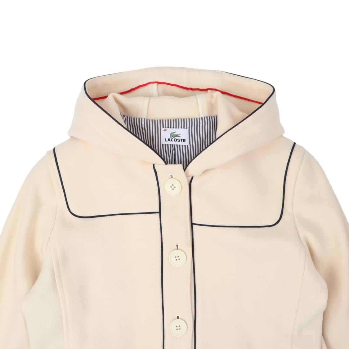 라코스테 아이보리 울 후디 코트 자켓 상품이미지2