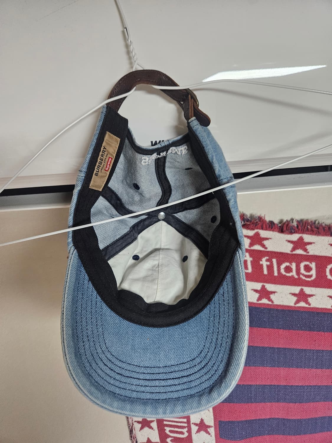 슈프림 x 버버리 데님 6-패널 캡 워시드 블루 - 22SS 상품이미지5