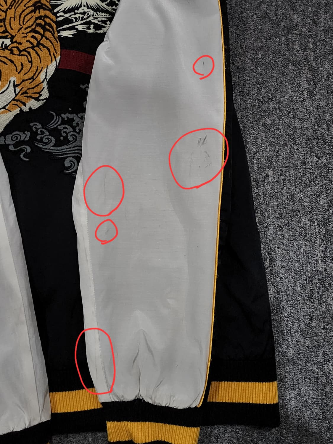 에비수 오리엔탈 타이거 자수 스카쟌 자켓 XL 상품이미지7