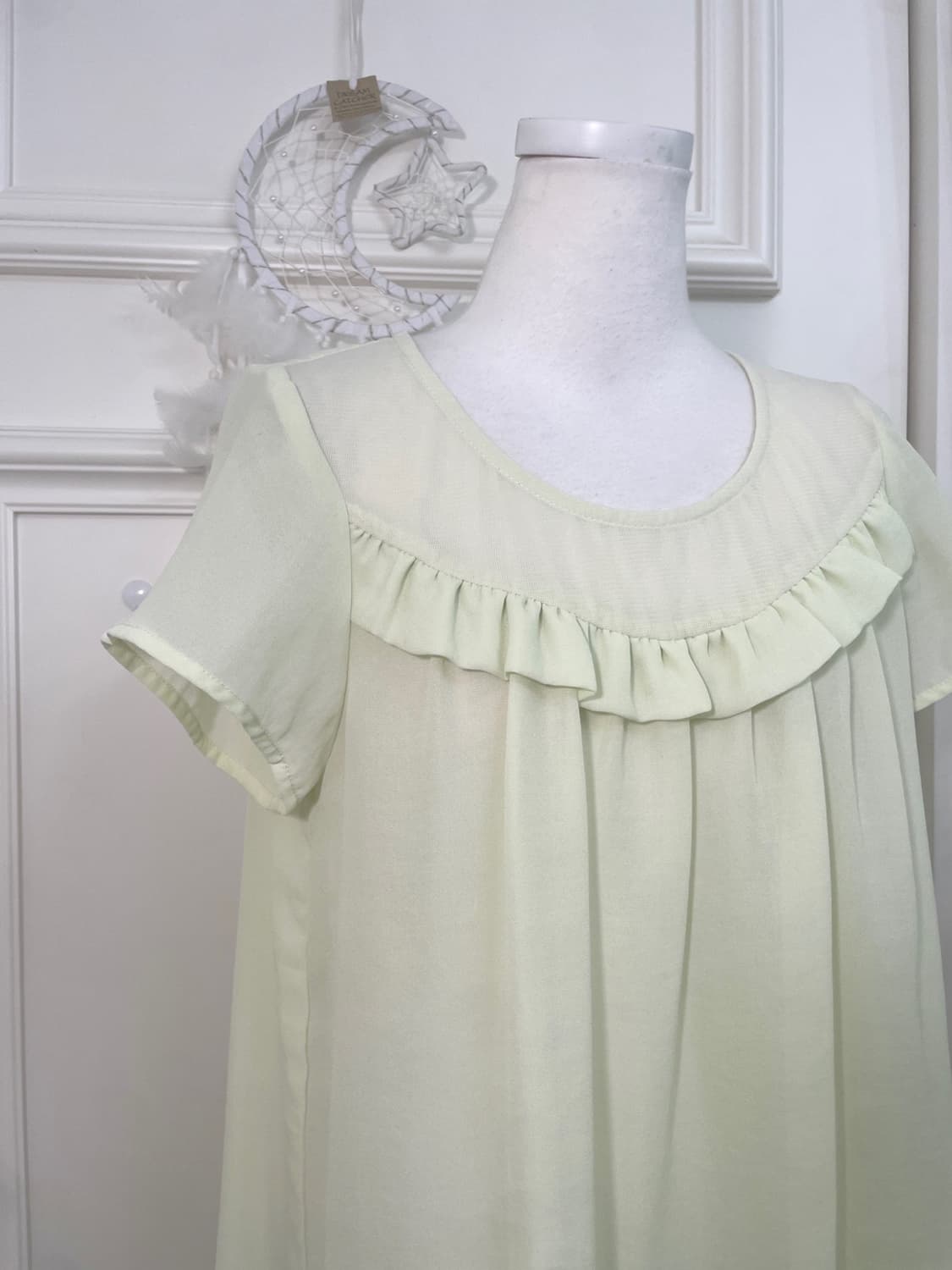 light green ruffle chiffon blouse 상품이미지6