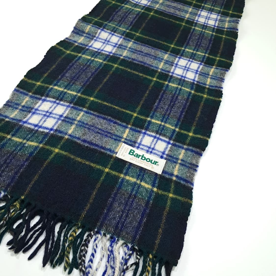 MX394 바버 스코틀랜드판 램스울 타탄 그린 머플러 목도리 상품이미지3