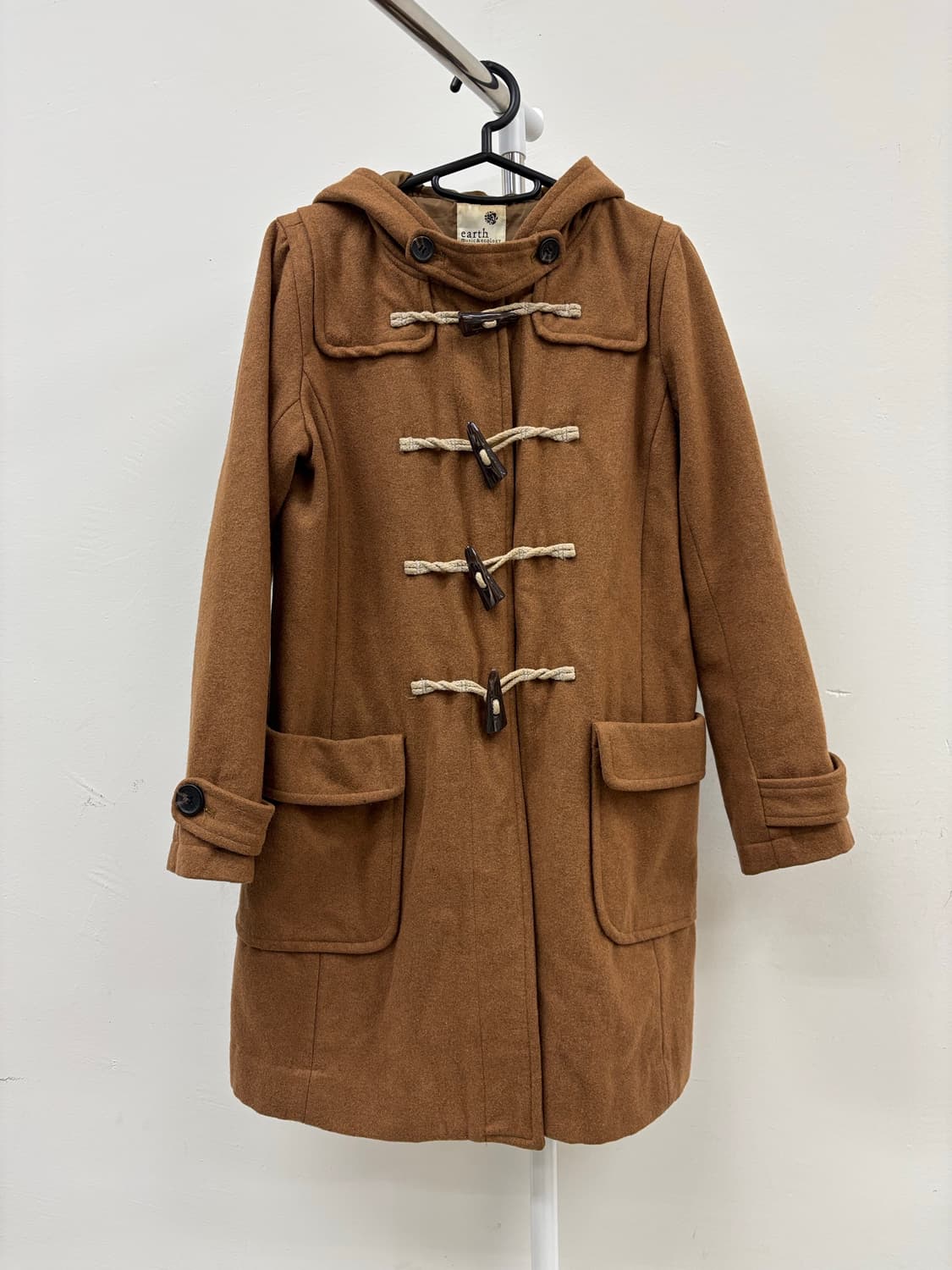 빈티지 브라운 후드 더플 코트 상품이미지6