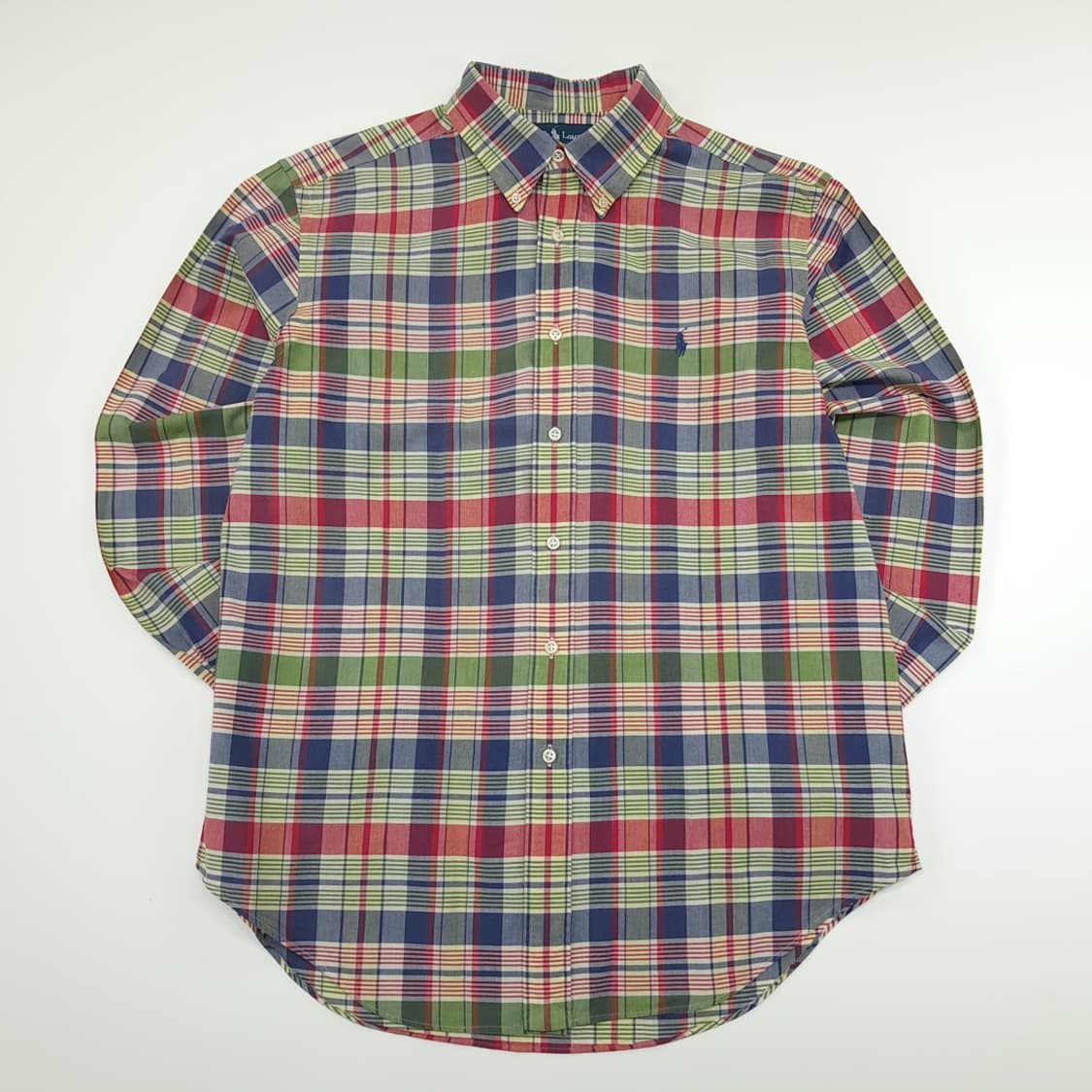 CN864 L 폴로 랄프로렌 클래식 매드라스 체크 긴팔 셔츠 남방 상품이미지1