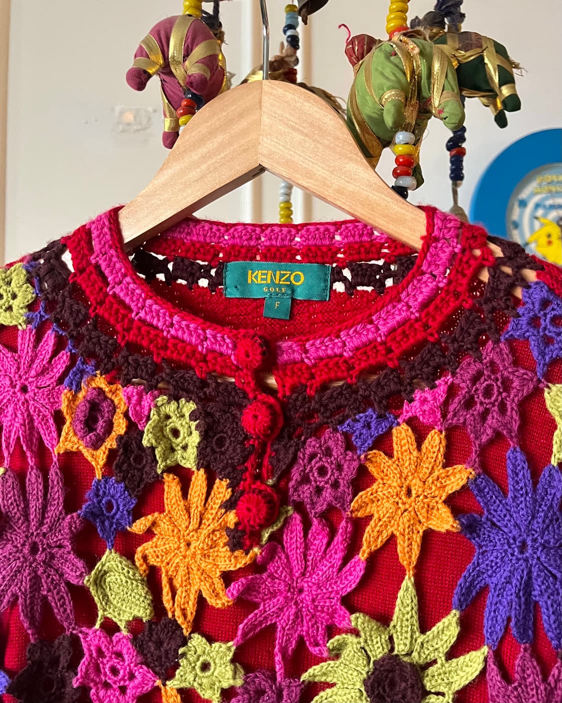 1990s Old KENZO 3D Floral Trim Wool Knit 상품이미지6