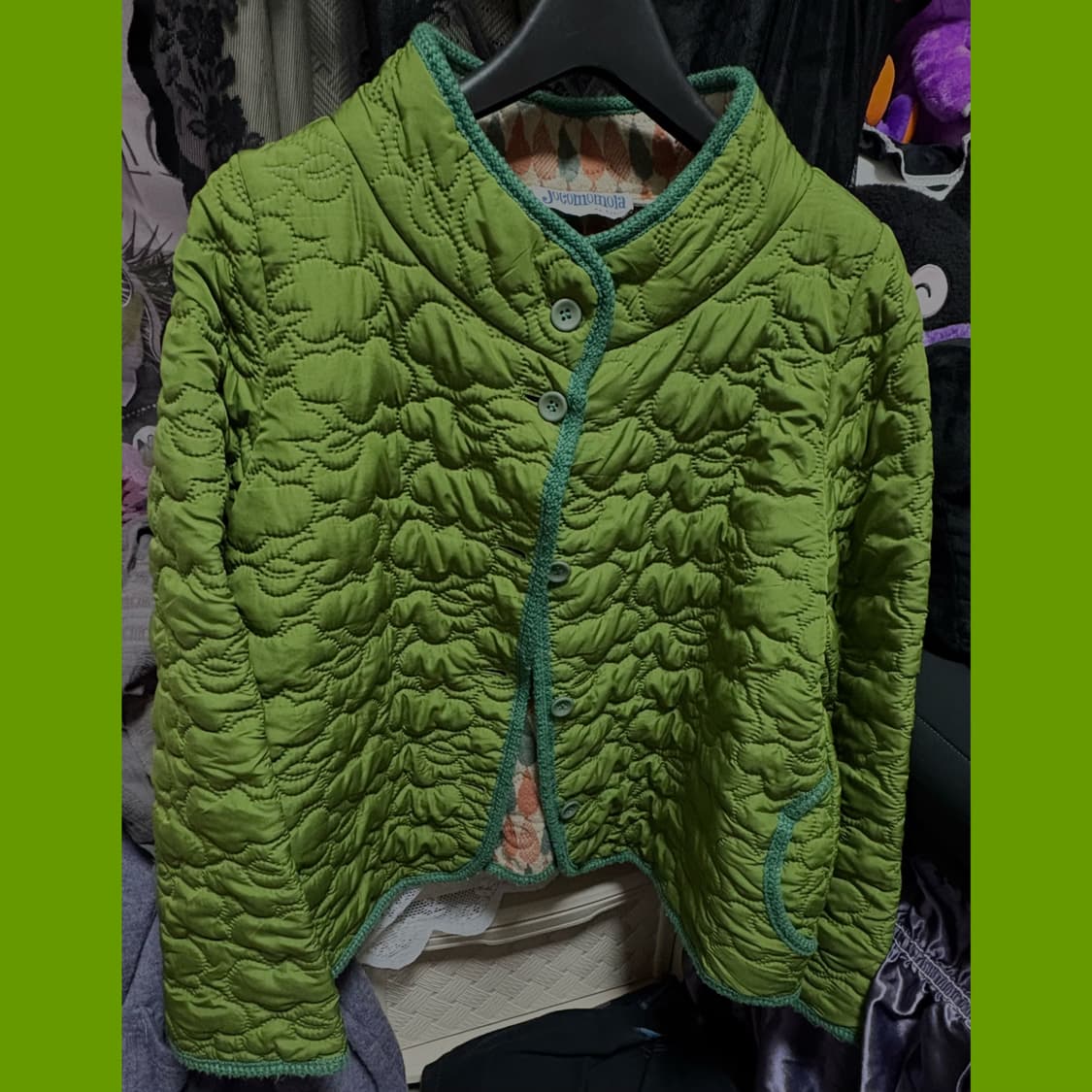 빈티지 퀄팅 그린 자켓 모리걸 일본 빈티지 상품이미지1