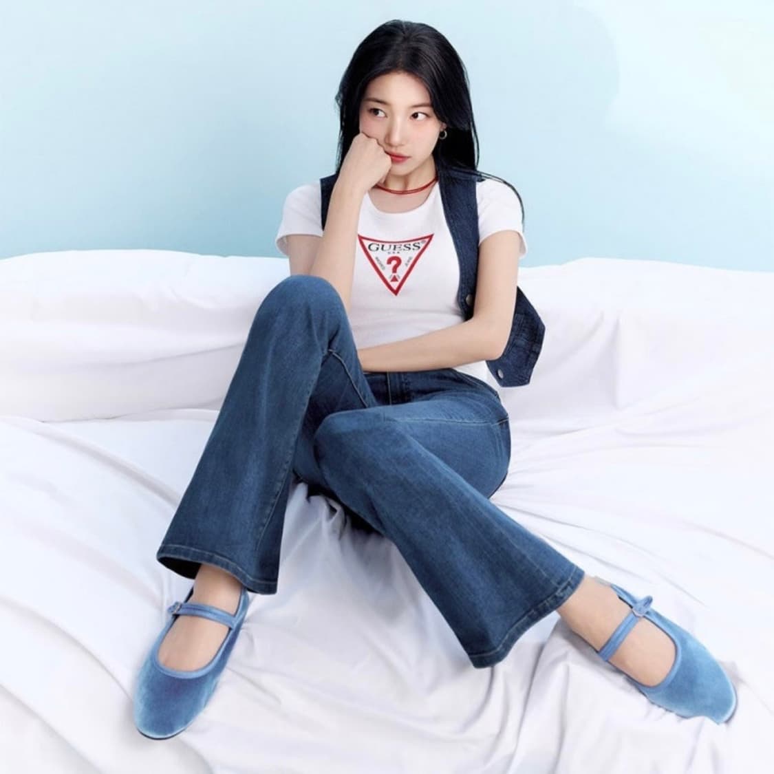 10s GUESS 시그니처 레드 로고 티셔츠 상품이미지7