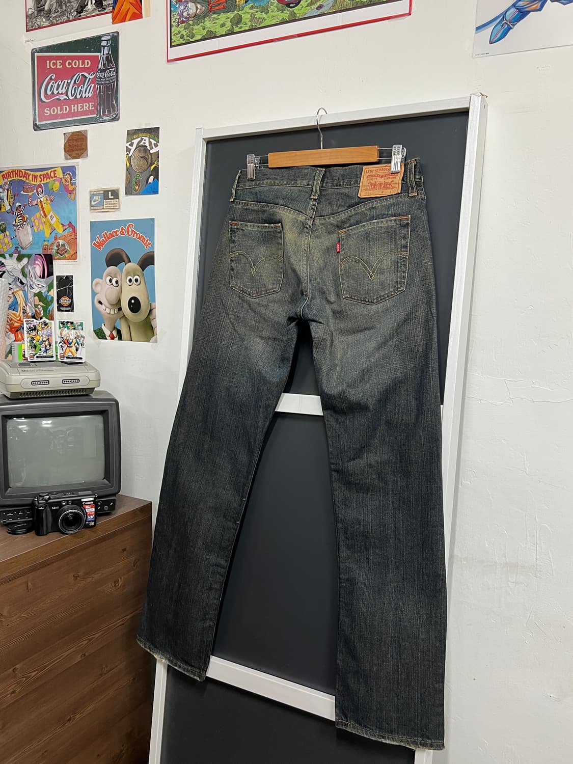 00s Levis 리바이스 514 슬림 스트레이트핏 흑청 데님 팬츠 상품이미지1