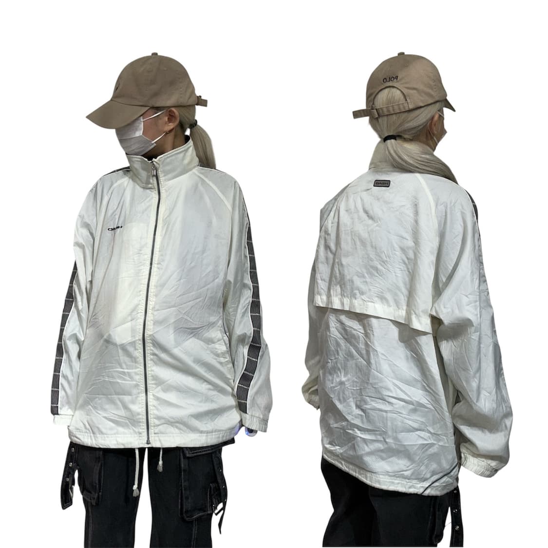 헤드 화이트 블랙 사이드 라인 바람막이 오버핏 올드스쿨 트랙 자켓 L 상품이미지1