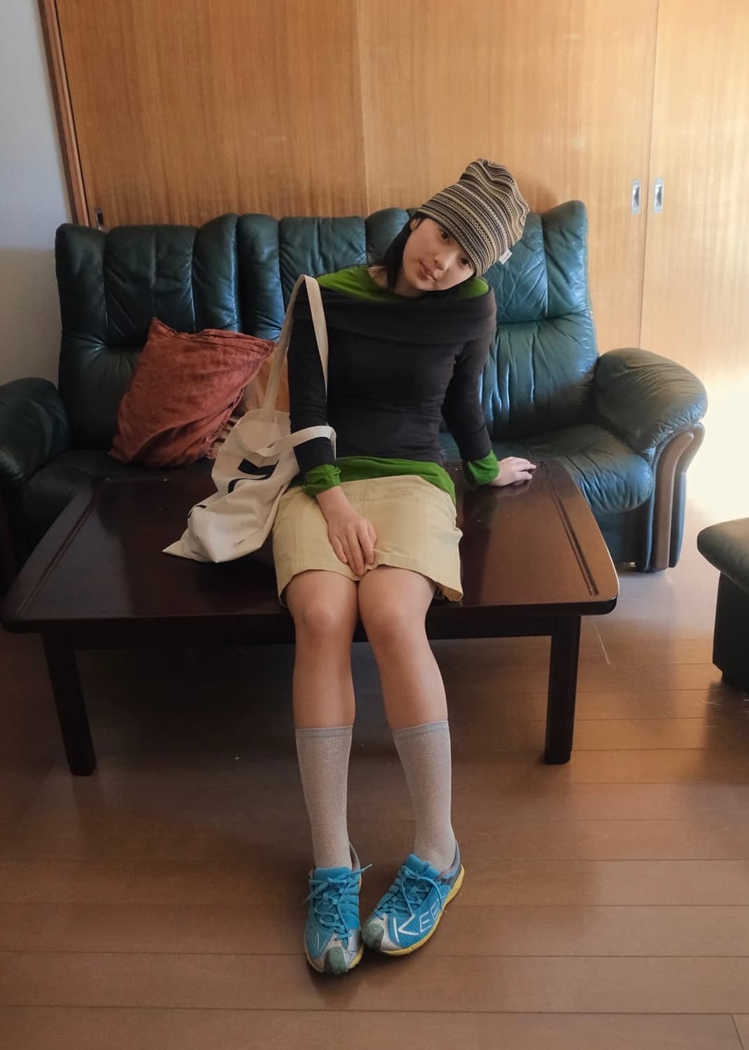 페스토) SLIM SHIRRING TEE GRASS 상품이미지2