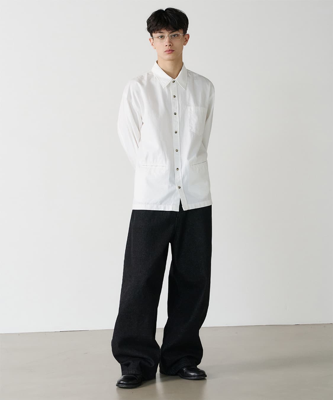 노운 noun [25S/S] wide denim pants (black) 상품이미지2
