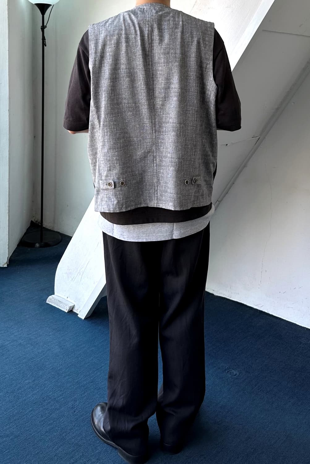 Washed fabric design work vest 상품이미지9