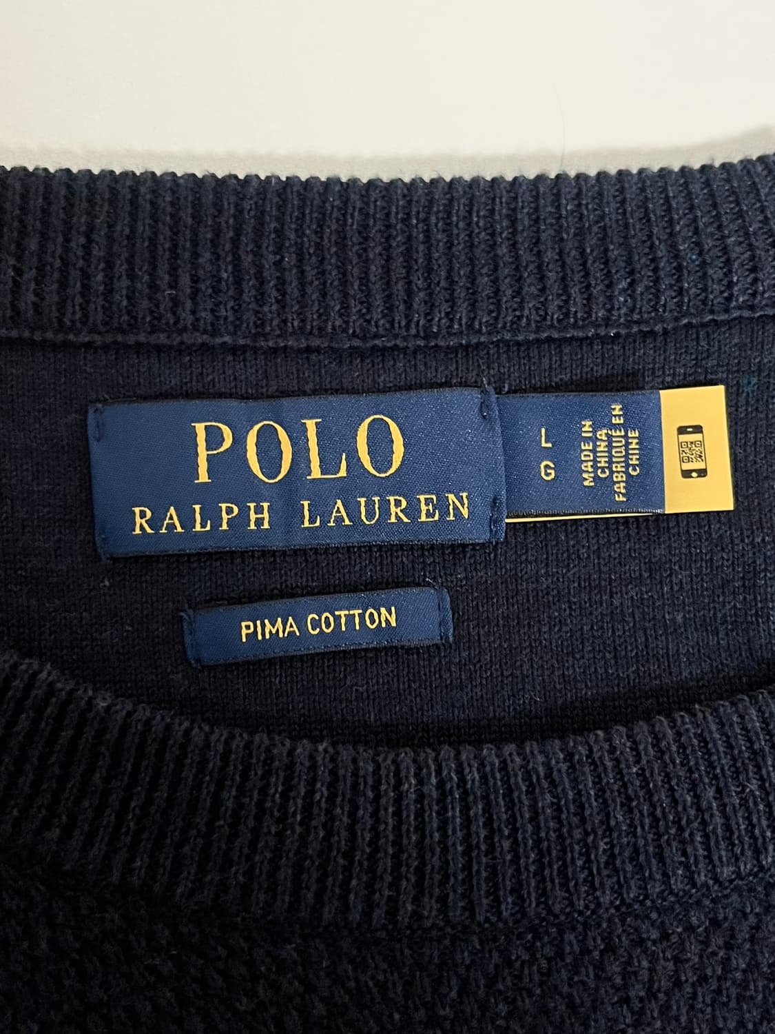 L) 신형 폴로 랄프로렌 피마코튼 니트 네이비 상품이미지4