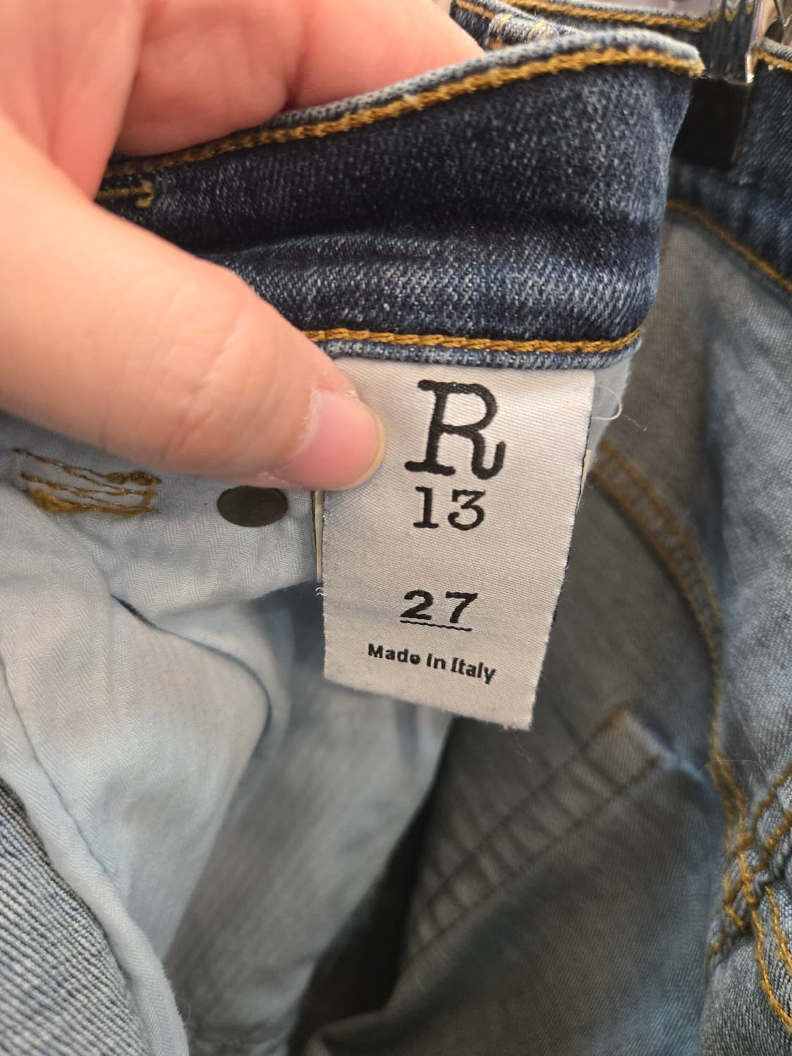 [쿨거환영]R13 크로스오버 비대칭 스판 데님 팬츠 상품이미지8