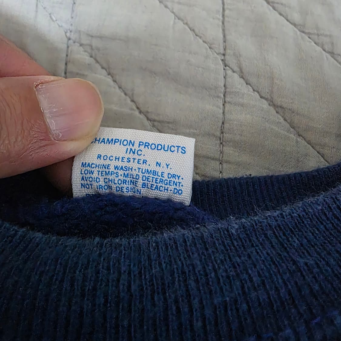 [XL] 70s 빈티지 챔피온 스웻 맨투맨 페이디드 네이비 트루빈티지 상품이미지7